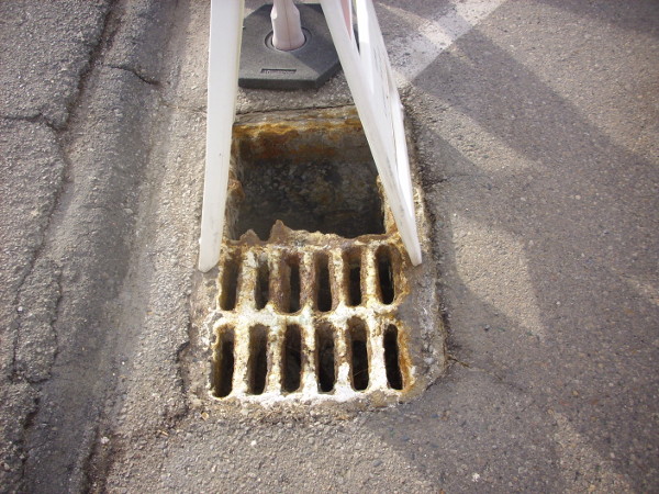 Corroded storm drain