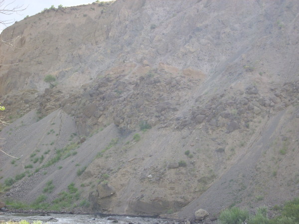 Landslide debris deposits