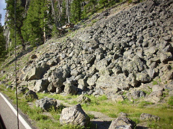 Obsidian boulders