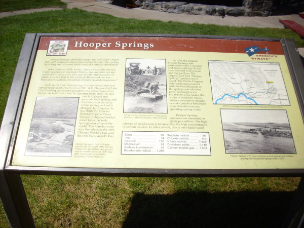 Hooper Springs interpretive sign