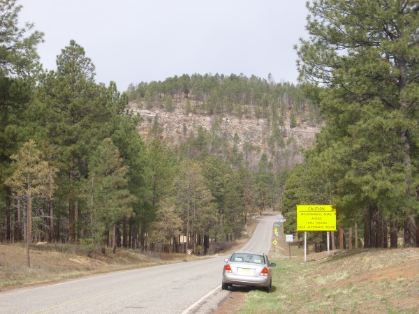 Pajarito Escarpment at ascent of State Road 4