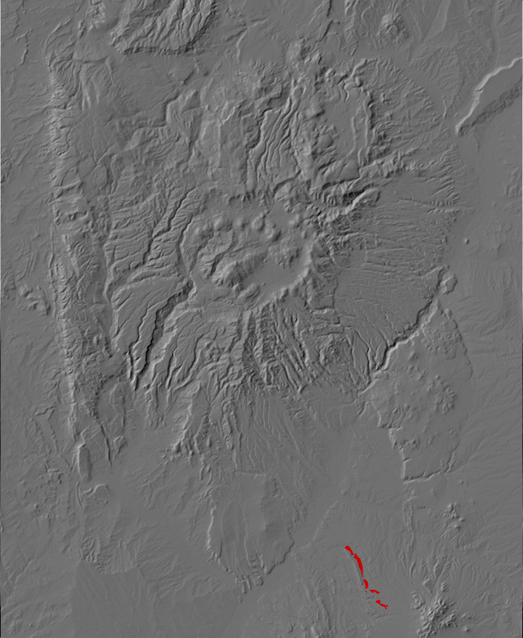Digital relief map of Zia Formation exposures in the
        Jemez Mountains
