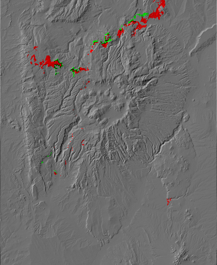 Digital relief map of Abiquiu and Ritito Formation
        exposures in the Jemez Mountains