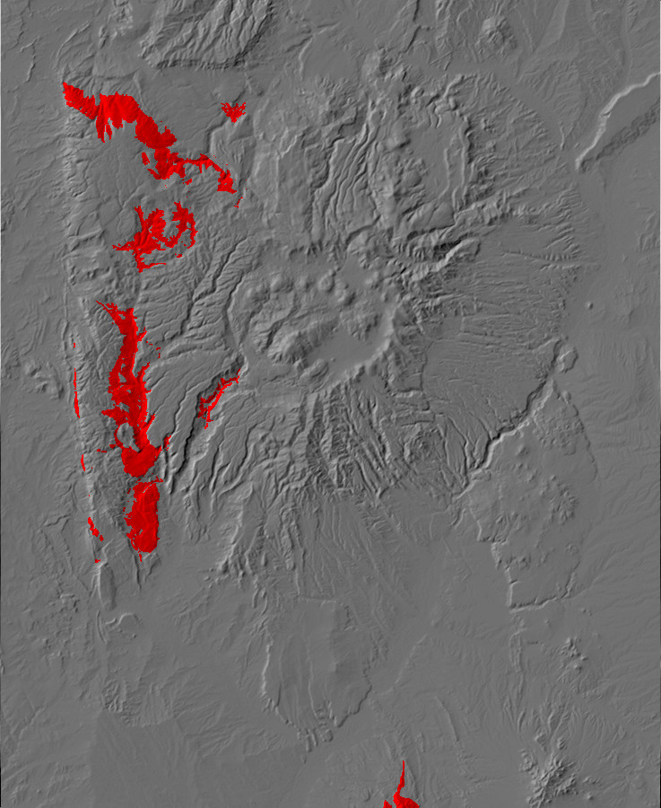 Map of Carboniferous outcrops in the Jemez