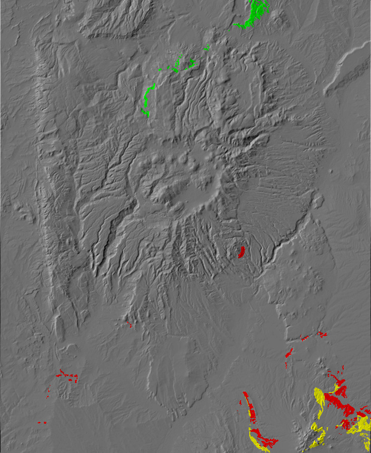 Digital relief map of early Eocene exposures in the
        Jemez Mountains