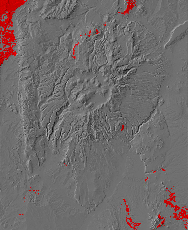 Digital relief map of Eocene exposures in the Jemez
        Mountains