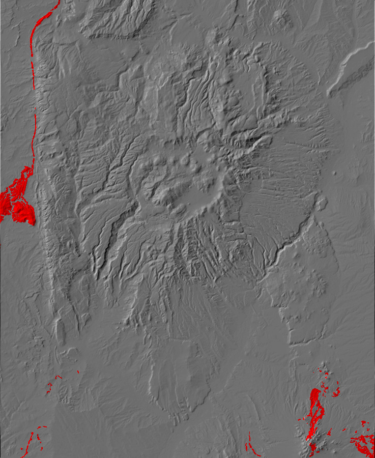 Digital relief map of Mesaverde Group exposures in the
        Jemez Mountains