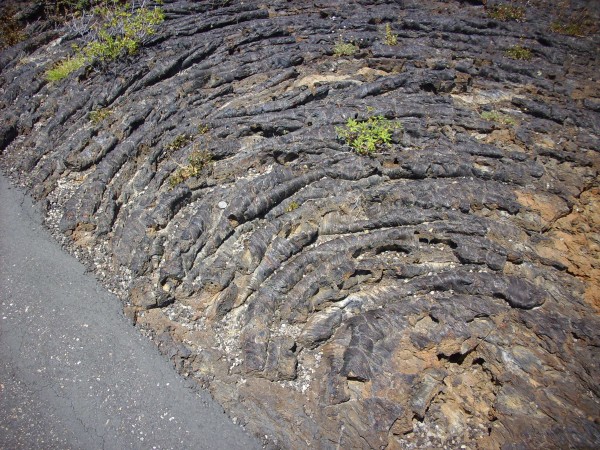 Pahoehoe lava at
          Craters of the Moon, Idaho