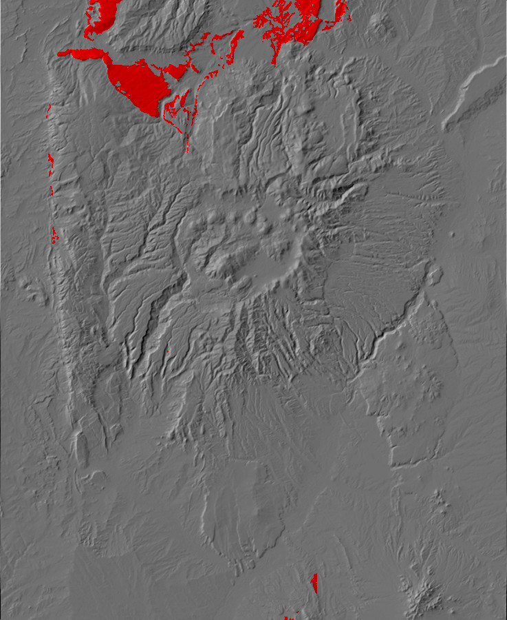 Digital relief map of Poleo Formation exposures in the
        Jemez Mountains