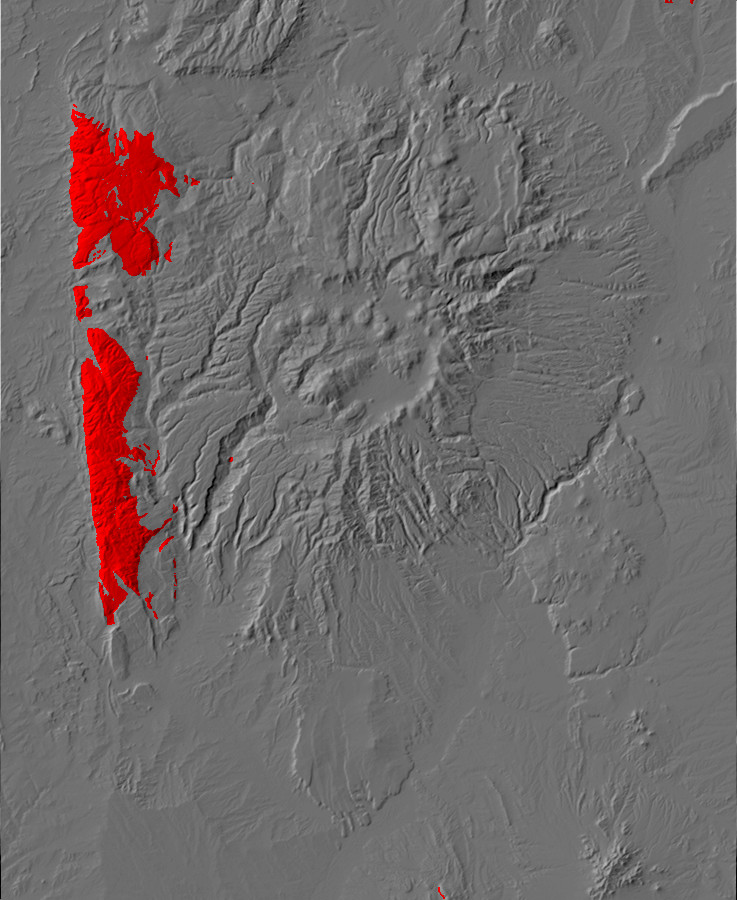 Map of the Jemez highlighting Precambrian
        outcroppings