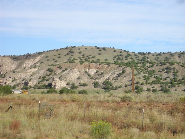 Terrace gravel atop Abiquiu Formation