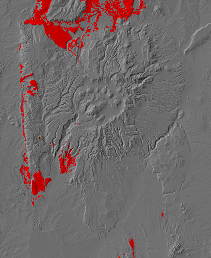 Digital relief map of Triassic exposures in the Jemez
      Mountains