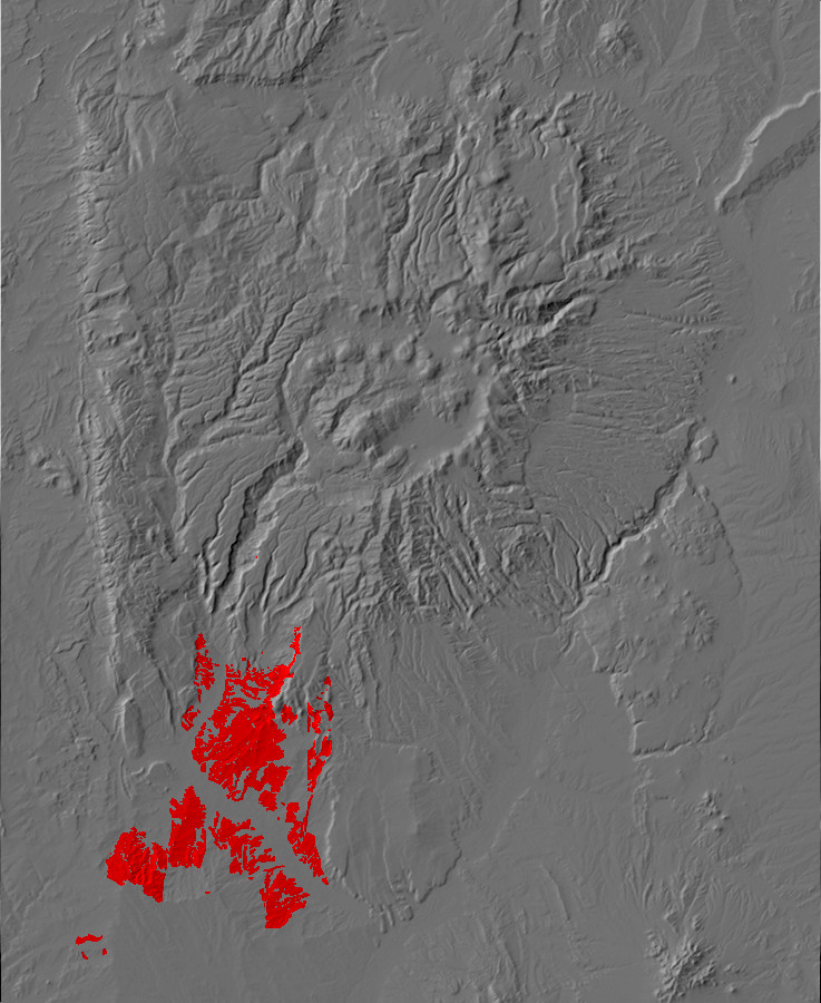 Digital relief map of Zia Formation exposures in the
        Jemez Mountains